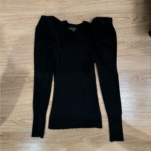 Lea & Viola Black sweater with puffy sleeves size small